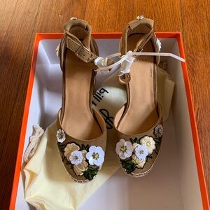 NIB Anthropologie Bill Blass Emma Embellished Platform Heels size 6